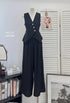 Asymmetrical Button Down Vest With Skirts Sets